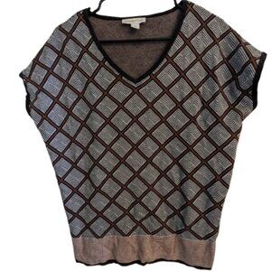 Coldwater Creek Silk Cotton Blend Short Sleeve Sweater